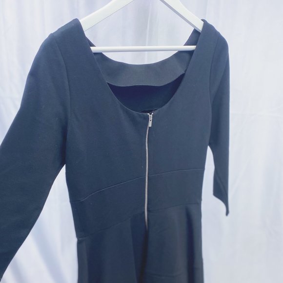 Banana Republic Dainty Little Black Dress Fit & Flare Flirty Midi Outfit - Picture 3 of 15